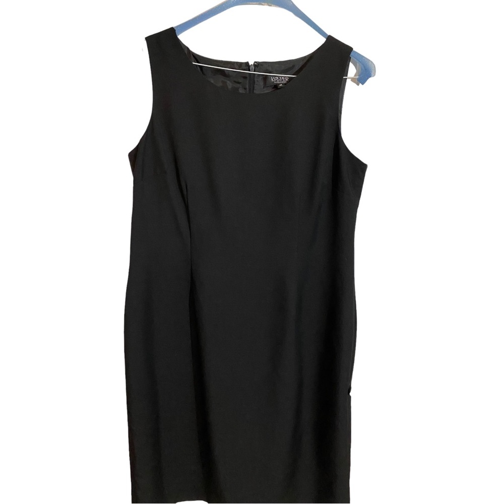 Kasper sleeveless black sheath dress size 16